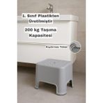 Funny Life Kaydırmaz Tabanlı 200 kg Taşıma Kapasiteli - Ultra Dayanıklı Banyo Taburesi - Gri