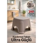 Funny Life Kaymaz Ekstra Güçlü Lüx Çok Amaçlı Beyaz Banyo Taburesi