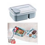 Funny Life Lunch To Go Beslenme Kabı Bölmeli Sosluklu Plastik Beslenme Kutusu 920ml 40ml 14,5x20x7,4(H)cml Mavi