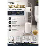 Funny Life Paslanmaz Yedekli WC Kağıtlık Standı Tuvalet Kağıdı Askılığı Modern Banyo Düzenleyici