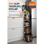 Funny Life Pro Slim Tekerlekli Çok Amaçlı Dar Alan Düzenleyici Dolap 4 Çekmeceli Organizer - Krem