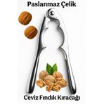 Funny Life Yıkanabilir Home Paslanmaz Çelik Ceviz Kıracağı - Badem Fındık Kıracağı Metalik