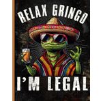 Funny Mexican Lizard Notebook with Sombrero and Drink Theme, College Ruled Journal for Students, Office, and Teachers