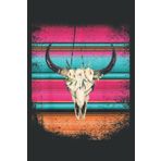 Funny Serape Cow Skull Print Flower Rustic Turquoise Pink: HEARTS JOURNAL - 6" x 9", 120 Pages: Planner, Lined College Ruled Paper, Journal, Diary, Matte Finish Cover.