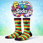 Funny Socks Funnysocks Yaprak Desenli Renkli Eğlenceli Çorap - Kırmızı - Sarı - Yeşil - Siyah - Standart