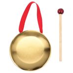 FUNOMOCYA 1 Takım Vurmalı Çalgı Hafta Zili Enstrüman Tokmak Ile Gong Müzikal Vurmalı Çalgı Ziller Opera Gong Çin Vurmalı Çalgı Masaüstü Masa Gongu El Davulu Taşınabilir Bakır Zil Metal Çocuk
