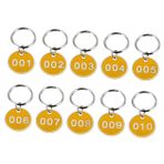 FUNOMOCYA Anahtarlık Numaralı Etiketler 10'lu Set 001-010 Bagaj Ve Dolaplar için Metal Depolama Etiketleri
