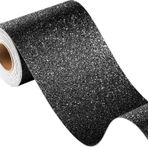 FunStick Mobilya Folyo Glitter Kendinden yapışkanlı Duvar Kağıdı Bordür Siyah Bordür Craft Kağıt Glitter Siyah Duvar Dövme Oturma Odası Banyo Bordür Siyah Yapışkanlı Folyo Glitter 10CM×5M