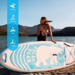 Funwater Polar Bear Şişme Sup Board/stand Up Paddle Board 320X85X15 cm - Mavi - Beyaz