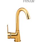 Funzav Cygnus Gold Banyo Lavabo Bataryası Modern Şık Dayanıklı Gold Tasarım Lavabo Musluğu - Gold - Altın