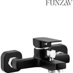 Funzav Siyah Kare Banyo Bataryası Modern Şık Dayanıklı Siyah Tasarım Banyo Duş Bataryası