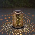 FUOBECIE Dış mekan için solar lamba, asılı, ayaklı, retro LED solar fener, IP65 su geçirmez metal solar fener, bahçe, dış mekan, veranda, yol, kamp, çim için (romantik diyafram)