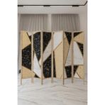 Fupe Shop Doğal Ağaç, Ara Bölme, Paravan, Oda Bölücü Paravan, Dekor, Epilasyon Kuaför Oda Bölme, Ofis Ara Bölme - 220X180 - Gold