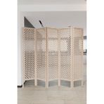 Fupe Shop Doğal Ahşap Seperatör 5 Kanat Paravan 000086 - 180X180 - Meşe