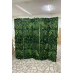 Fupe Shop Yapay Çiçek Şimşir Bitki Paravan 5 Kanat Seperatör Oda Bölme Dekor - 180X180 - Yeşil