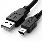 Furalis Mini USB to USB Şarj ve Data Kablosu 1.5 METRE - USB 2.0 Veri + Şarj - USB-A'dan Mini USB-B'ye (5 Pin) - Dijital/Aksiyon/Araç Kamerası, GPS, MP3/MP4, PS3 Kolu Uyumlu - Tak Çalıştır