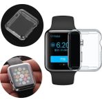 Furenfa Apple Watch 1 2 3 4 5 6 Se Serisi ( 42MM ) 360 Tam Koruma Şeffaf Silikon Kılıf