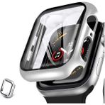 Furenfa Apple Watch 2 3 4 5 6 Se (42 Mm) Uyumlu Nike Kılıf Kasa ve Ekran Koruyucu 360 Tam Koruma Koyu - Gümüş