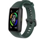 Furenfa Huawei Band 6 ve Honor Band 6 Uyumlu Soft (Yüksek Kalite) Silikon Kordon Kayış - Koyu Yeşil