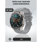 Furenfa Huawei Gt / Gt2 / Gt2 Pro / Gt3 / Gt 3 Pro -Honor Magic Watch 2 46MM -Samsung Gear Watch 46MM Silikon Kordon - Gri