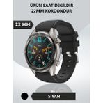 Furenfa Huawei Gt / Gt2 / Gt2 Pro / Gt3 / Gt 3 Pro -Honor Magic Watch 2 46MM -Samsung Gear Watch 46MM Silikon Kordon - Siyah