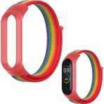 Furenfa Xiaomi Mi Band 5/6 Uyumlu Spor Dokuma Akıllı Bileklik Kordon Kayış - Turuncu