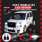 Furens Fiat Doblo D1 2000-2005 Kısa Far Uyumlu Şimşek Etkili LED Xenon Light Series H7 - Beyaz