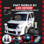Furens Fiat Doblo D1 2000-2005 Uzun Far Uyumlu Şimşek Etkili LED Xenon Pro Series H1 - Beyaz