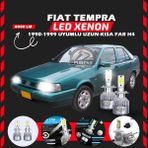 Furens Fiat Tempra Uzun - Kısa Far Uyumlu Şimşek Etkili Led Xenon Performance Series H4 - 1 - Beyaz