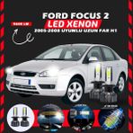 Furens Ford Focus 2 2005-2008 Uzun Far Uyumlu Şimşek Etkili Led Xenon Pro Series H1 - Beyaz