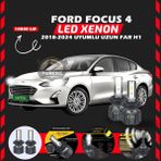 Furens Ford Focus 4 2018-2024 Uzun Far Uyumlu Şimşek Etkili Led Xenon Premium Series H1 - Beyaz