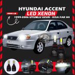 Furens Hyundai Accent Admira 1999-2006 Uzun-Kısa Far Uyumlu Şimşek Etkili LED Xenon Light Series H4 - Beyaz