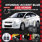 Furens Hyundai Accent Blue 2011-2021 Uzun-Kısa Far Uyumlu Şimşek Etkili LED Xenon Premium Series H4 - Beyaz