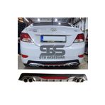 Furens Hyundai Accent Blue Difüzör Arka Tampon Eki 4 Egzoz Çıkışlı Gri Reflektörlü