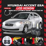 Furens Hyundai Accent Era 2006-2012 Uzun-Kısa Far Uyumlu Şimşek Etkili LED Xenon Premium Series H4 - Beyaz
