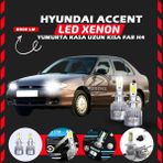 Furens Hyundai Accent Yumurta Kasa Uyumlu Şimşek Etkili LED Xenon Performance Series H4 - 1 - Beyaz