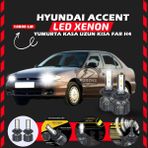 Furens Hyundai Accent Yumurta Kasa Uyumlu Şimşek Etkili LED Xenon Premium Series H4 - 1 - Beyaz
