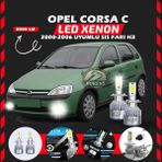 Furens Opel Corsa C 2000-2006 Sis Farı Uyumlu Şimşek Etkili LED Xenon Performance Series H3 - 1 - Beyaz