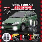 Furens Opel Corsa C 2000-2006 Sis Farı Uyumlu Şimşek Etkili LED Xenon Premium Series H3 - 1 - Beyaz