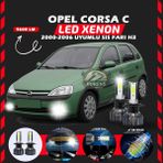 Furens Opel Corsa C 2000-2006 Sis Farı Uyumlu Şimşek Etkili LED Xenon Pro Series H3 - Beyaz - 1