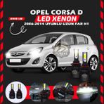 Furens Opel Corsa D 2006-2014 Uzun Far Uyumlu Şimşek Etkili LED Xenon Light Series H1 - Beyaz
