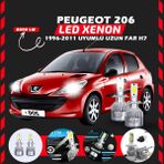 Furens Peugeot 206 1996-2011 Uzun Far Uyumlu Şimşek Etkili LED Xenon Performance Series H7 - Beyaz