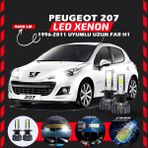 Furens Peugeot 207 1996-2011 Uzun Far Uyumlu Şimşek Etkili LED Xenon Pro Series H1 - Beyaz