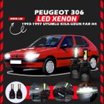 Furens Peugeot 306 1993-1997 Uzun Kısa Far Uyumlu Şimşek Etkili LED Xenon Light Series H4 - Beyaz