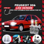 Furens Peugeot 306 1993-1997 Uzun Kısa Far Uyumlu Şimşek Etkili LED Xenon Performance Series H4 - Beyaz