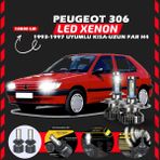 Furens Peugeot 306 1993-1997 Uzun Kısa Far Uyumlu Şimşek Etkili LED Xenon Premium Series H4 - Beyaz