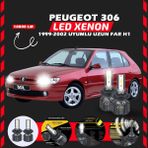 Furens Peugeot 306 1999-2002 Uzun Far Uyumlu Şimşek Etkili LED Xenon Premium Series H1 - Beyaz
