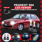 Furens Peugeot 306 1999-2002 Uzun Far Uyumlu Şimşek Etkili LED Xenon Pro Series H1 - Beyaz