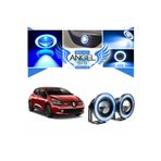 Furens Renault Clio 4 Uyumlu, Universal Mercekli Led Angel Sis Farı, 76mm Buz Mavi Renk