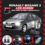 Furens Renault Megane 2 2002-2009 Uzun Far Uyumlu Şimşek Etkili LED Xenon Pro Series H1 - Beyaz